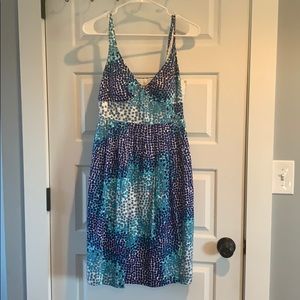 Blue and teal tea length dress (preppy)